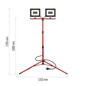 Preview: Emos LED Fluter Set mit Stativ Elion 2x 50W neutralweiss 4000K IP65 Rot Schwarz Aluminium 115x107,5cm ZS3343.2