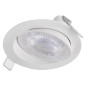 Preview: Emos LED Einbaustrahler Geri 6,5W CCT warm-/neutral-/tageslichtweiss 2700K/4000K/6500K dimmbar Weiß Aluminium Ø10,5cm ZV1160