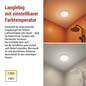 Preview: Emos LED Einbaustrahler 4,5W CCT warm-/neutralweiss 2700K/4000K IP65 Weiß Ø8,5cm ZV1163