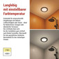 Preview: Emos LED Einbaustrahler 4,5W CCT warm-/neutralweiss 2700K/4000K IP65 Schwarz Ø8,5cm ZV1164