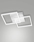 Preview: Fabas Luce LED Wandleuchte Bard 39W dimmbar Smartluce 3000K warmweiss Weiß Alu 45x45cm