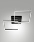 Preview: Fabas Luce LED Deckenleuchte Bard 52W dimmbar Smartluce 3000K warmweiss Schwarz Metall 65x65cm