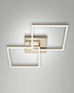 Preview: Fabas Luce LED Deckenleuchte Bard 52W dimmbar Smartluce 3000K warmweiss Gold edelmatt Alu 65x65cm
