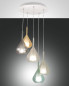 Preview: Fabas Luce Pendelleuchte Lila E27 Ø500mm Bernstein 5x40W