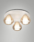 Preview: Fabas Luce Deckenleuchte Lila E14 3-flammig Amber Metall Glas Ø40cm