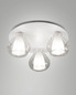 Preview: Fabas Luce Deckenleuchte Lila E14 3-flammig Transparent Metall Glas Ø40cm