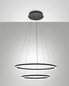 Preview: Fabas Luce LED Pendelleuchte Giotto 52W dimmbar Smartluce IP40 3000K warmweiss Schwarz Metall Ø60cm