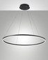Preview: Fabas Luce LED Pendelleuchte Giotto 60W dimmbar Smartluce 3000K warmweiss Schwarz Metall Ø100cm