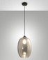 Preview: Fabas Luce Pendelleuchte Infinity E27 Smartluce Grau transparent Metall Glas Ø25cm