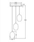 Preview: Fabas Luce Pendelleuchte Infinity E27 3-flammig Smartluce Grau transparent Metall Glas Ø58cm