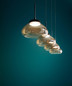 Preview: Fabas Luce LED Pendelleuchte Arabella 32W dimmbar Smartluce 3000K warmweiss Amber Metall Glas Ø14cm