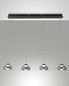 Preview: Fabas Luce LED Pendelleuchte Arabella 32W dimmbar Smartluce 3000K warmweiss Grau transparent Metall Glas Ø14cm