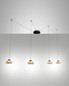 Preview: Fabas Luce LED Pendelleuchte Arabella 32W dimmbar Smartluce 3000K warmweiss Amber Metall Glas