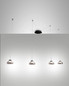Preview: Fabas Luce LED Pendelleuchte Arabella 32W dimmbar Smartluce 3000K warmweiss Grau transparent Metall Glas