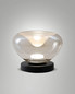 Preview: Fabas Luce LED Tischleuchte Brena 11W dimmbar 2700/3000/4000K CCT warm-/neutralweiss Cognac Metall Glas Ø22cm