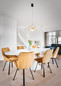 Preview: Fabas Luce LED Pendelleuchte Brena 14W dimmbar 2700/3000/4000K CCT warm-/neutralweiss Cognac Metall Glas Ø33cm