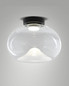 Preview: Fabas Luce LED Deckenleuchte Brena 19W dimmbar 2700/3000/4000K CCT warm-/neutralweiss Transparent Metall Glas Ø33cm