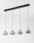 Preview: Fabas Luce Lucille LED Pendelleuchte 28W dimmbar steuerbare Lichtfarbe Grau transparent 3764-48-126