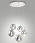 Preview: Fabas Luce Pendelleuchte Anja E27 5-flammig Farbverlauf chrom Metall Glas