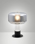Preview: Fabas Luce Tischleuchte Flick E14 dimmbar Grau transparent Metall Glas Ø22cm