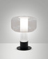 Preview: Fabas Luce Tischleuchte Flick E14 dimmbar Transparent Metall Glas Ø22cm