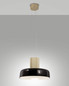 Preview: Fabas Luce LED Pendelleuchte Lunar 26W dimmbar 2700/3000/4000K CCT warm-/neutralweiss Schwarz Metall Glas Ø42cm