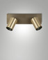 Preview: Fabas Luce Deckenstrahler Flores GU10 2-flammig Messing satiniert Alu-Druckguss 9cm