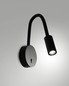 Preview: Fabas Luce LED Wandleuchte Flux 3,1W 3000K warmweiss Schwarz Metall Ø9cm