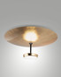 Preview: Fabas Luce LED Deckenleuchte Yuko 40W dimmbar 3000K warmweiss Goldfarbenes Blattdekor/Schwarz Metall Ø60cm