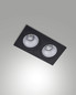 Preview: Fabas Luce Einbauleuchte Leon eckig GU10 2-flammig Schwarz Metall 24x13cm