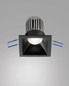 Preview: Fabas Luce LED Einbauleuchte Toodle symmetrisch quadratisch 11W dimmbar IP40 3000K warmweiss Schwarz Alu 8x8cm