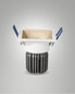 Preview: Fabas Luce LED Einbauleuchte Toodle symmetrisch quadratisch 11W dimmbar IP40 3000K warmweiss Gold Alu 8x8cm