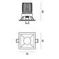 Preview: Fabas Luce LED Einbauleuchte Toodle symmetrisch quadratisch 11W dimmbar IP40 4000K neutralweiss Schwarz Alu 8x8cm