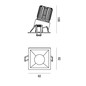 Preview: Fabas Luce LED Einbauleuchte Toodle asymmetrisch quadratisch 11W dimmbar IP40 4000K neutralweiss Schwarz Alu 8x8cm