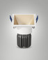 Preview: Fabas Luce LED Einbauleuchte Toodle asymmetrisch quadratisch 11W dimmbar IP40 4000K neutralweiss Gold Alu 8x8cm