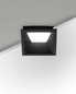 Preview: Fabas Luce LED Einbauleuchte Kris asymmetrisch eckig mit Rahmen 8W dimmbar IP40 3000K warmweiss Schwarz Alu 11x11cm