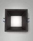 Preview: Fabas Luce LED Einbauleuchte Kris symmetrisch eckig mit Rahmen 8W dimmbar IP40 2700K warmweiss Schwarz Alu 11x11cm