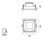 Preview: Fabas Luce LED Einbauleuchte Kris symmetrisch eckig mit Rahmen 8W dimmbar IP40 4000K neutralweiss Schwarz Alu 11x11cm