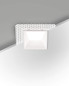 Preview: Fabas Luce LED Einbauleuchte Kris asymmetrisch eckig mit Rahmen 8W dimmbar IP40 4000K neutralweiss Weiß Alu 9x9cm
