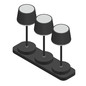 Preview: FHL Gardo LED Tischleuchte Set 3-fach 1W dimmbar Akku warmweiss sandschwarz 850419