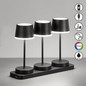 Preview: FHL Gardo LED Tischleuchte Set 3-fach 1W dimmbar Akku warmweiss sandschwarz 850419
