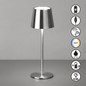 Preview: FHL Roxi LED Tischleuchte 1,5W dimmbar Akku CCT einstellbare Lichtfarbe nickelfarben 850501