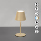 Preview: FHL Salerno LED Tischleuchte 1,5W dimmbar Akku CCT einstellbare Lichtfarbe sandfarben 850748