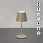 Preview: FHL Salerno LED Tischleuchte 1,5W dimmbar Akku CCT einstellbare Lichtfarbe grau-braun 850749