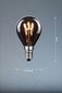 Preview: FHL Elegance LED LED Filament Tropfen Industrial-Design Lampe E14 2W Extra-warmweiss rauch