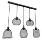 Preview: Globo Pendelleuchte Anya 5-flammig E27 Schwarz Metall 120x89cm