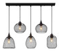 Preview: Globo Pendelleuchte Anya 5-flammig E27 Schwarz Metall 120x89cm