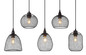 Preview: Globo Pendelleuchte Anya 5-flammig E27 Schwarz Metall 120x89cm