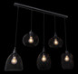 Preview: Globo Pendelleuchte Anya 5-flammig E27 Schwarz Metall 120x89cm