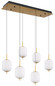 Preview: Globo LED Pendelleuchte Ewald 40W warmweiss Messingfarben Metall Glas 220x80,5cm